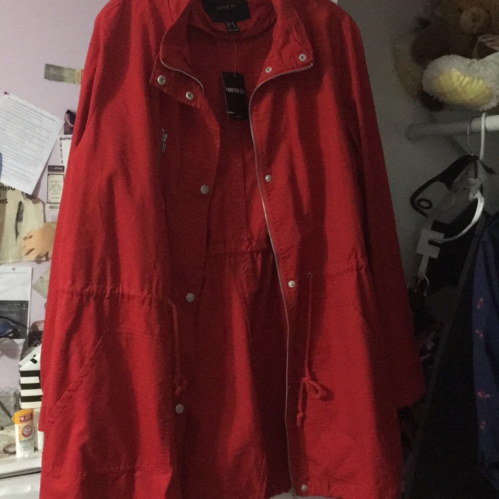 F21+ red lightweight jacket, NWT